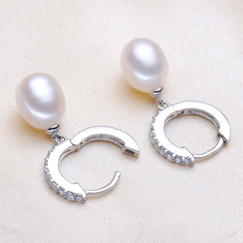 925 Sterling Silver Earrings freshwater Pearl Earrings