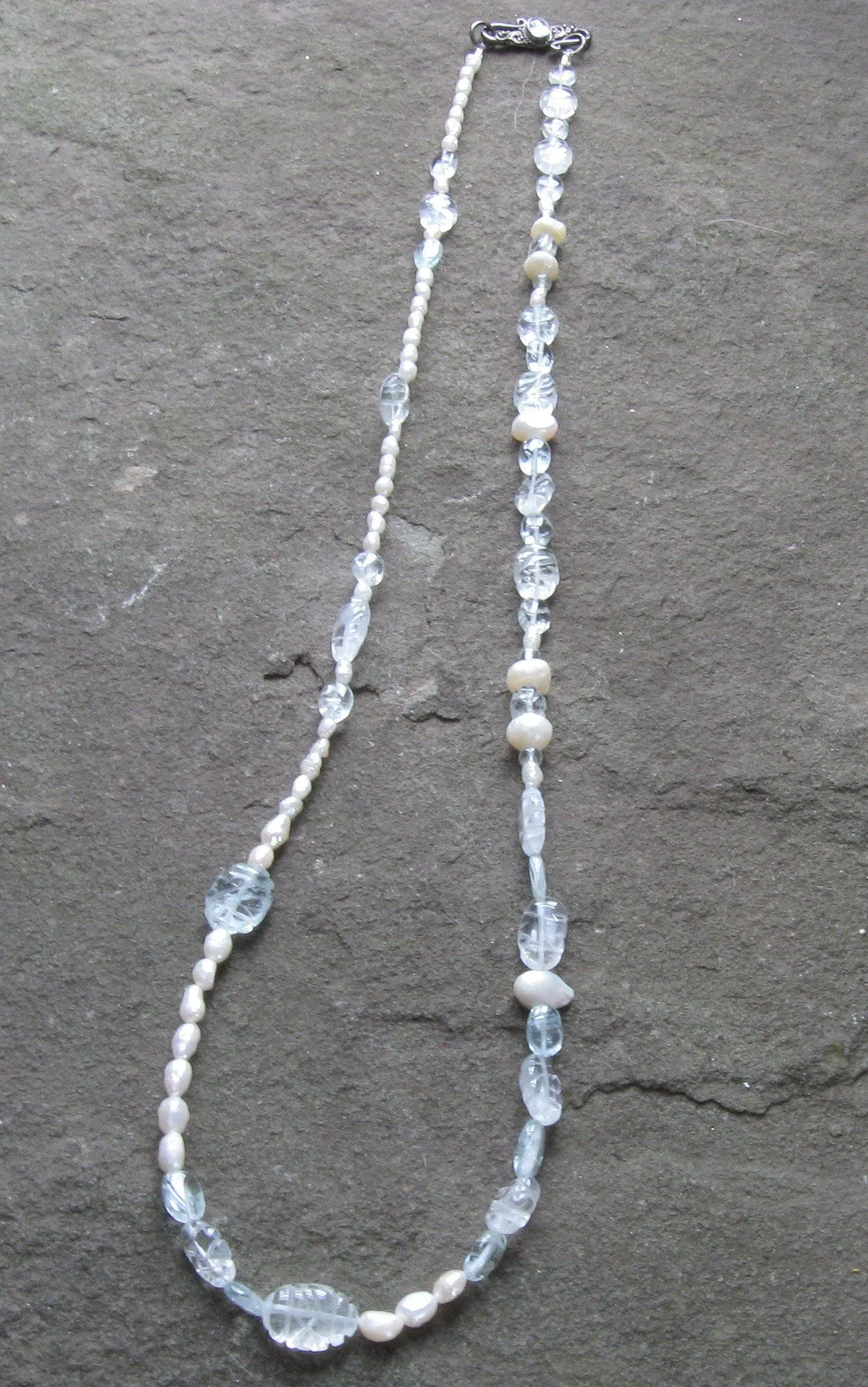 Aquamarine & Freshwater Pearl  Necklace