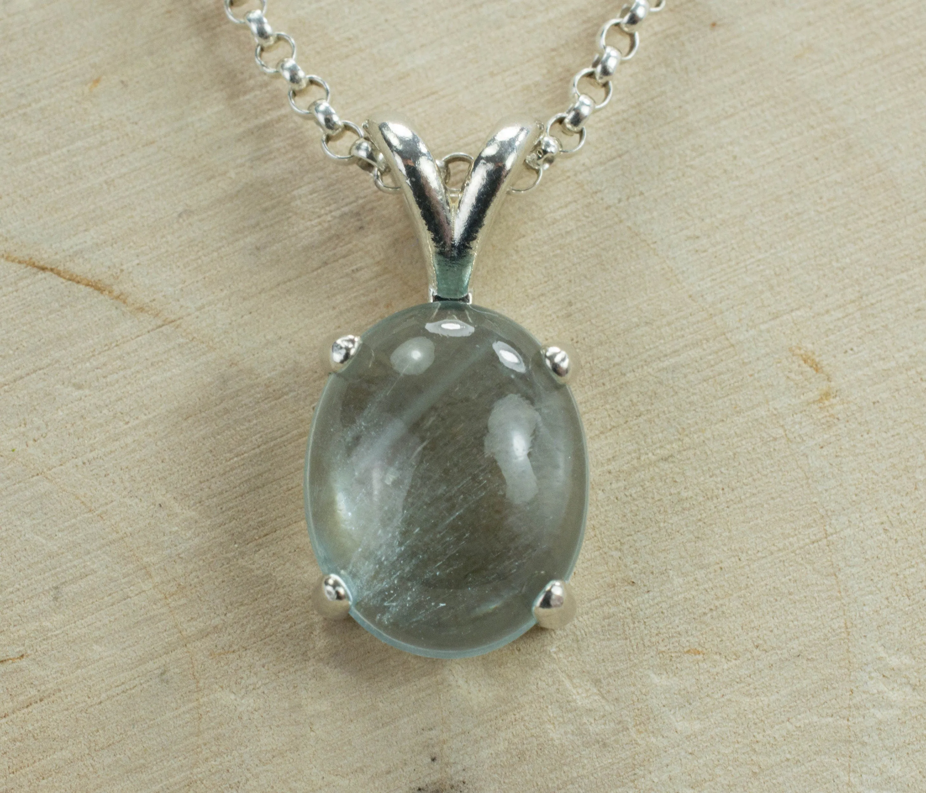 Aquamarine Sterling Silver Pendant; Genuine Untreated Madagascan Aquamarine
