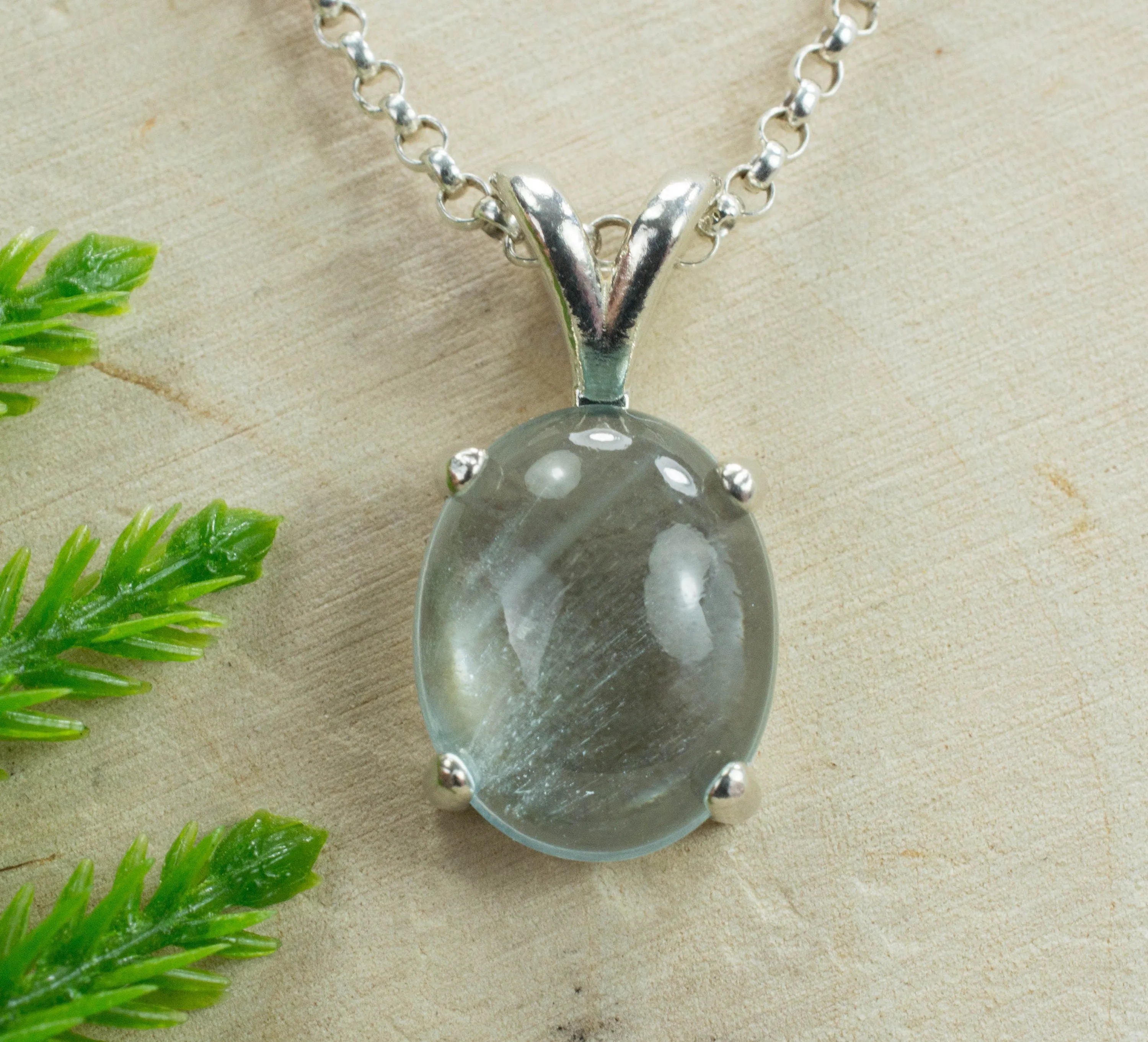 Aquamarine Sterling Silver Pendant; Genuine Untreated Madagascan Aquamarine