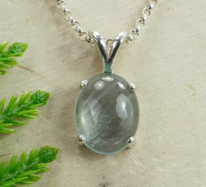 Aquamarine Sterling Silver Pendant; Genuine Untreated Madagascan Aquamarine