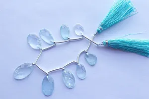 Aquamarine Uneven Shape Rose Cut Briolette Beads | 10x12mm-12x20mm | 9 Pieces | 5 inch | Natural Aquamarine Gemstone | Beadsforyourjewellery