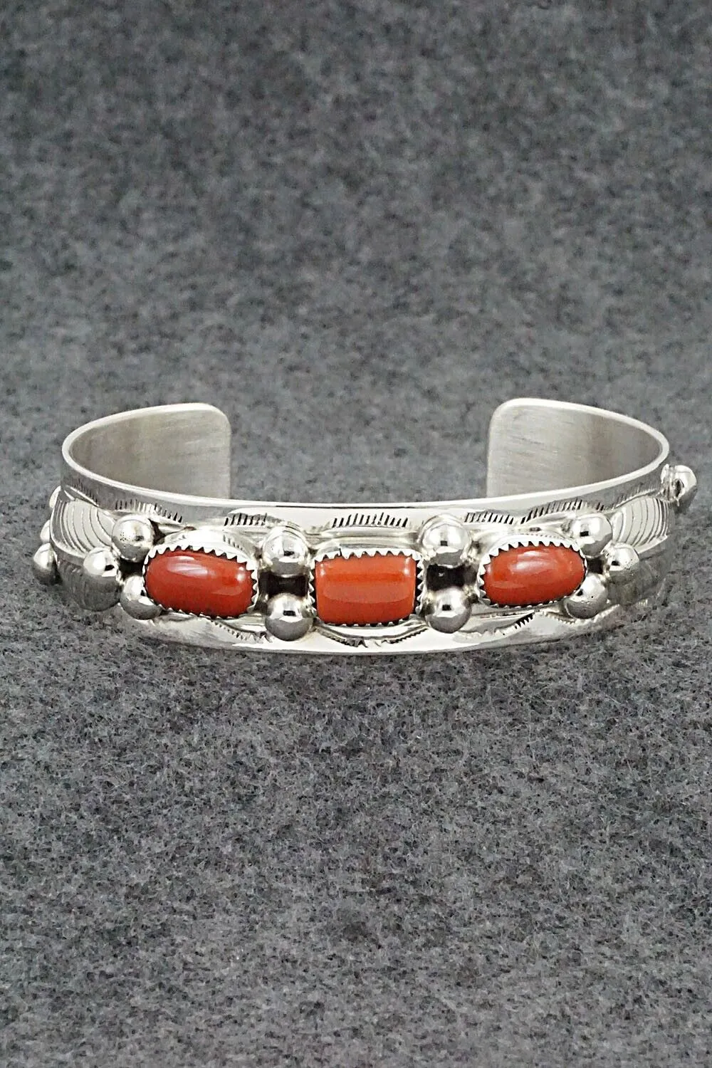 Coral & Sterling Silver Bracelet - Wilbur Myers