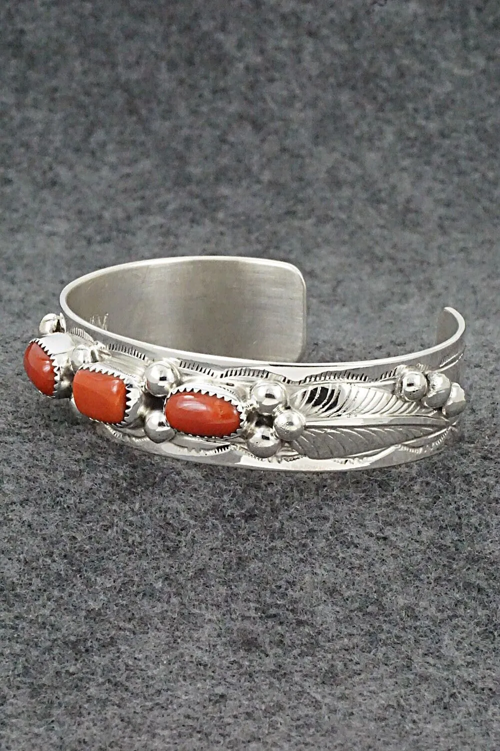 Coral & Sterling Silver Bracelet - Wilbur Myers