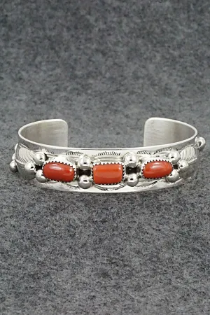 Coral & Sterling Silver Bracelet - Wilbur Myers