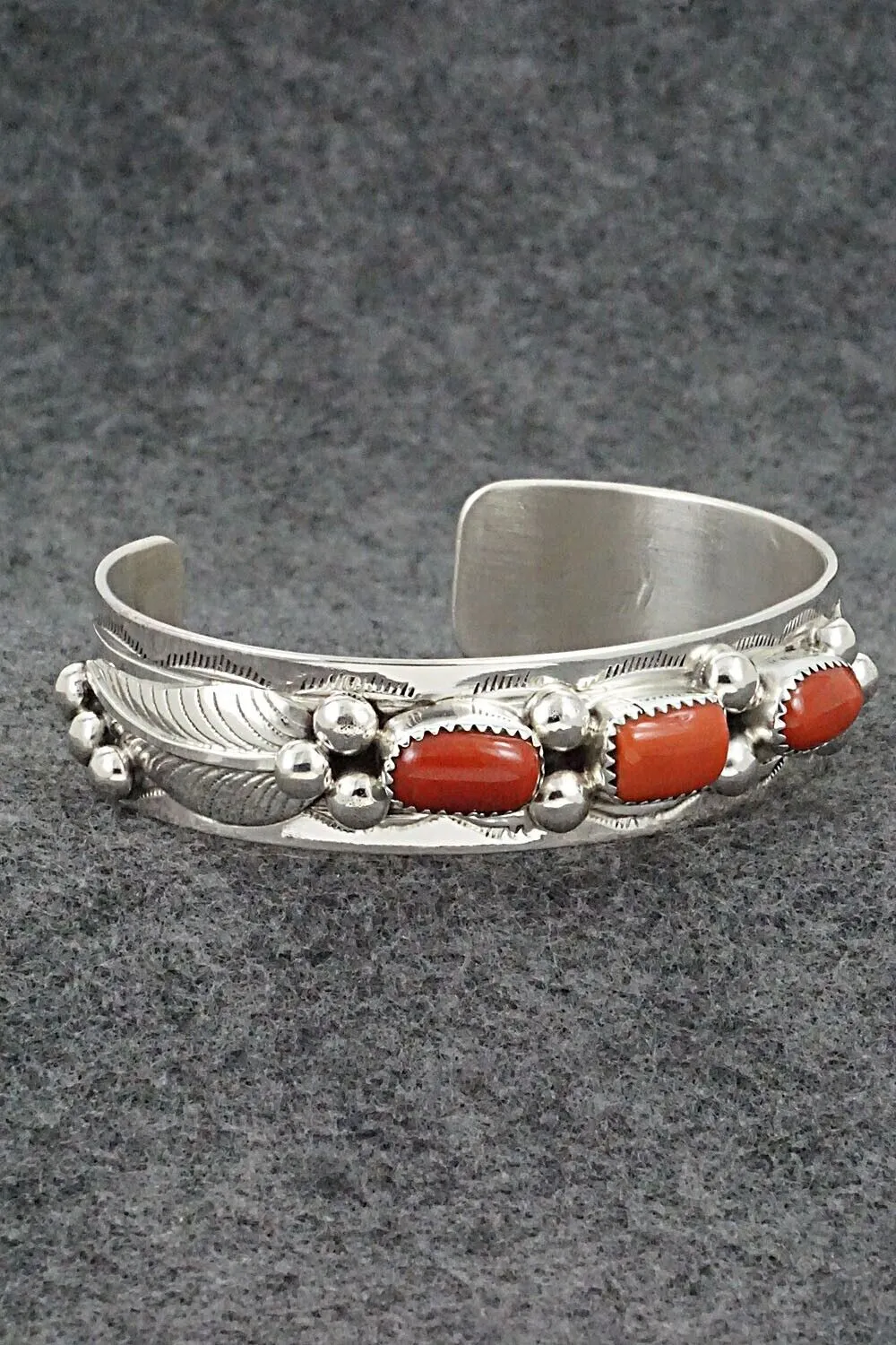 Coral & Sterling Silver Bracelet - Wilbur Myers