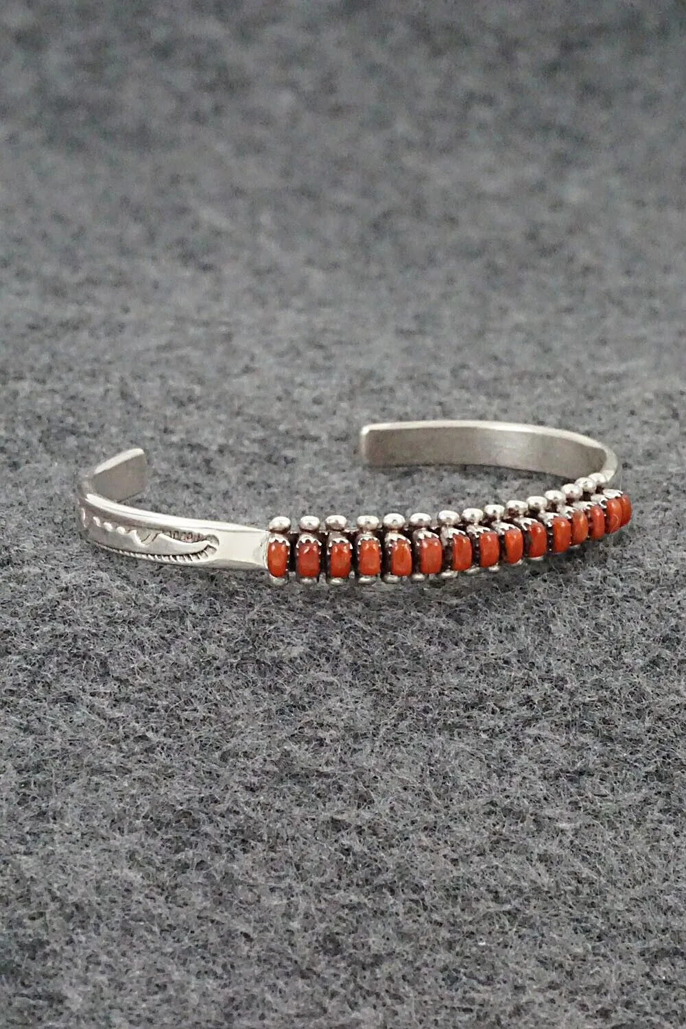 Coral & Sterling Silver Child Size Bracelet - Irma Unkestine