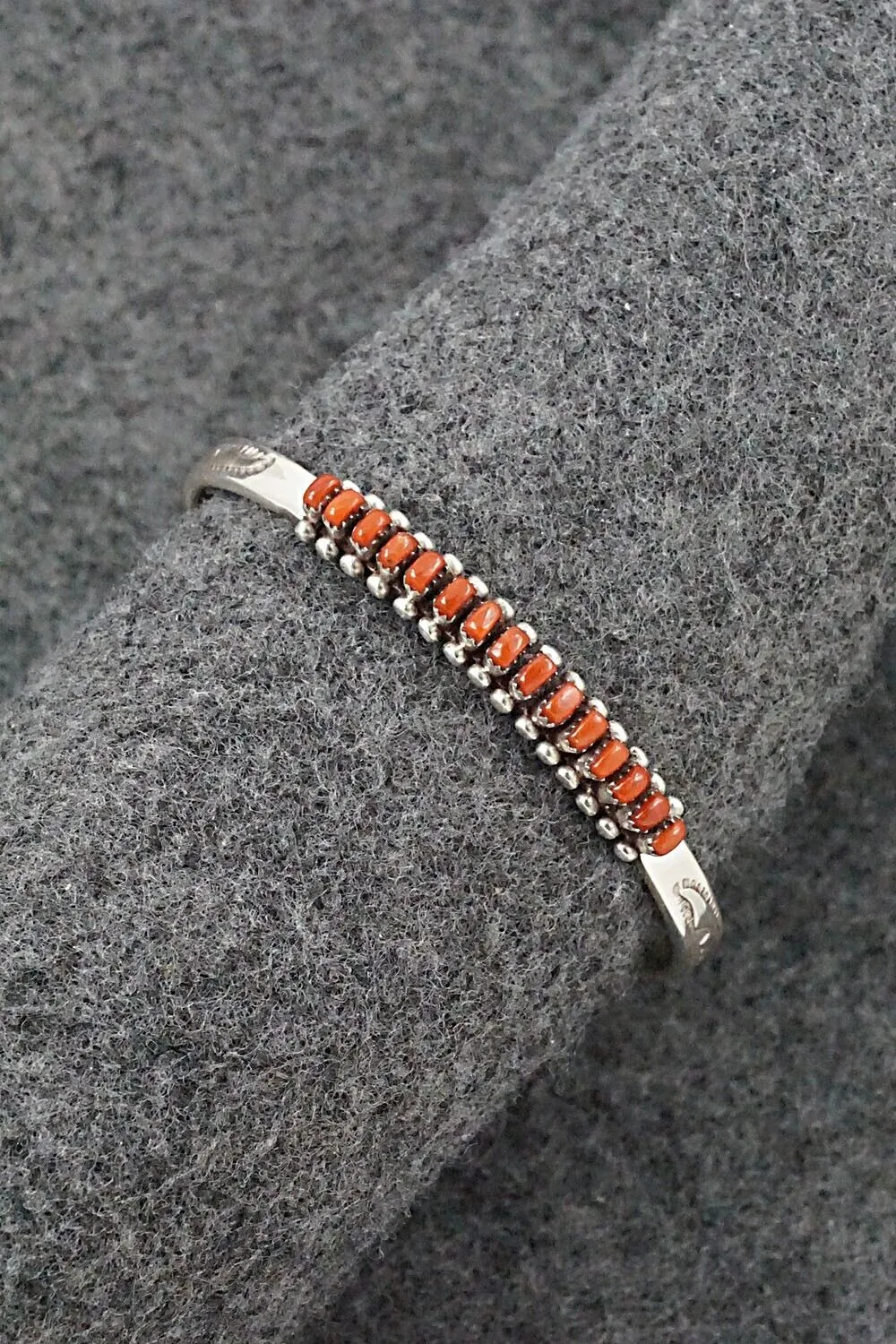 Coral & Sterling Silver Child Size Bracelet - Irma Unkestine