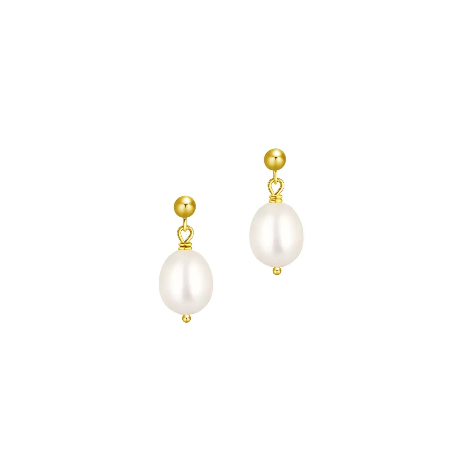 Drop Pearl Earrings Gold
