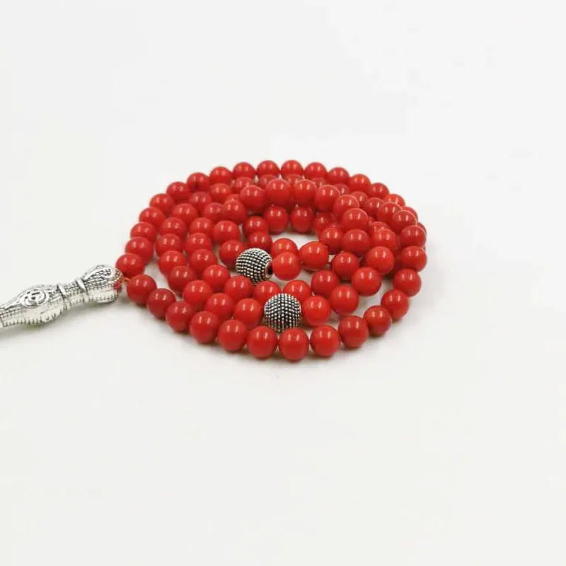 Eid gift 99 Natural Red coral Tasbih  Everything is new Fashion Women's Bracelets