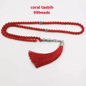 Eid gift 99 Natural Red coral Tasbih  Everything is new Fashion Women's Bracelets