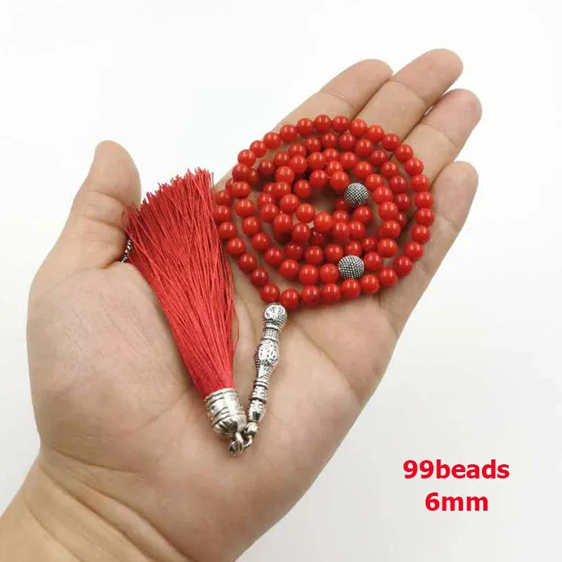 Eid gift 99 Natural Red coral Tasbih  Everything is new Fashion Women's Bracelets