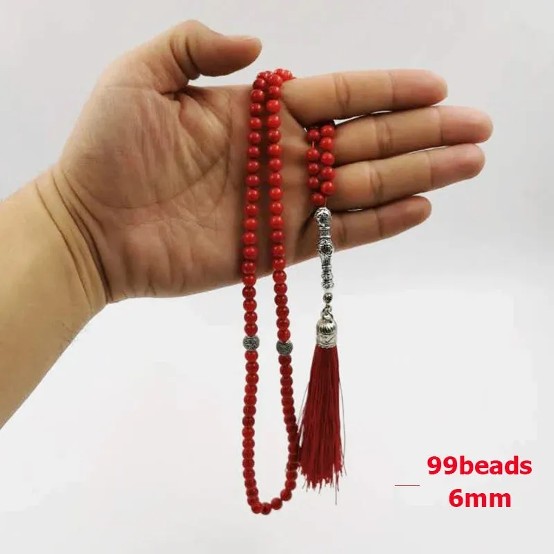 Eid gift 99 Natural Red coral Tasbih  Everything is new Fashion Women's Bracelets