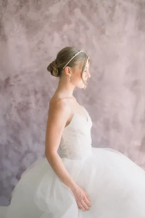 Freshwater pearl and crystal headband - Style 1107