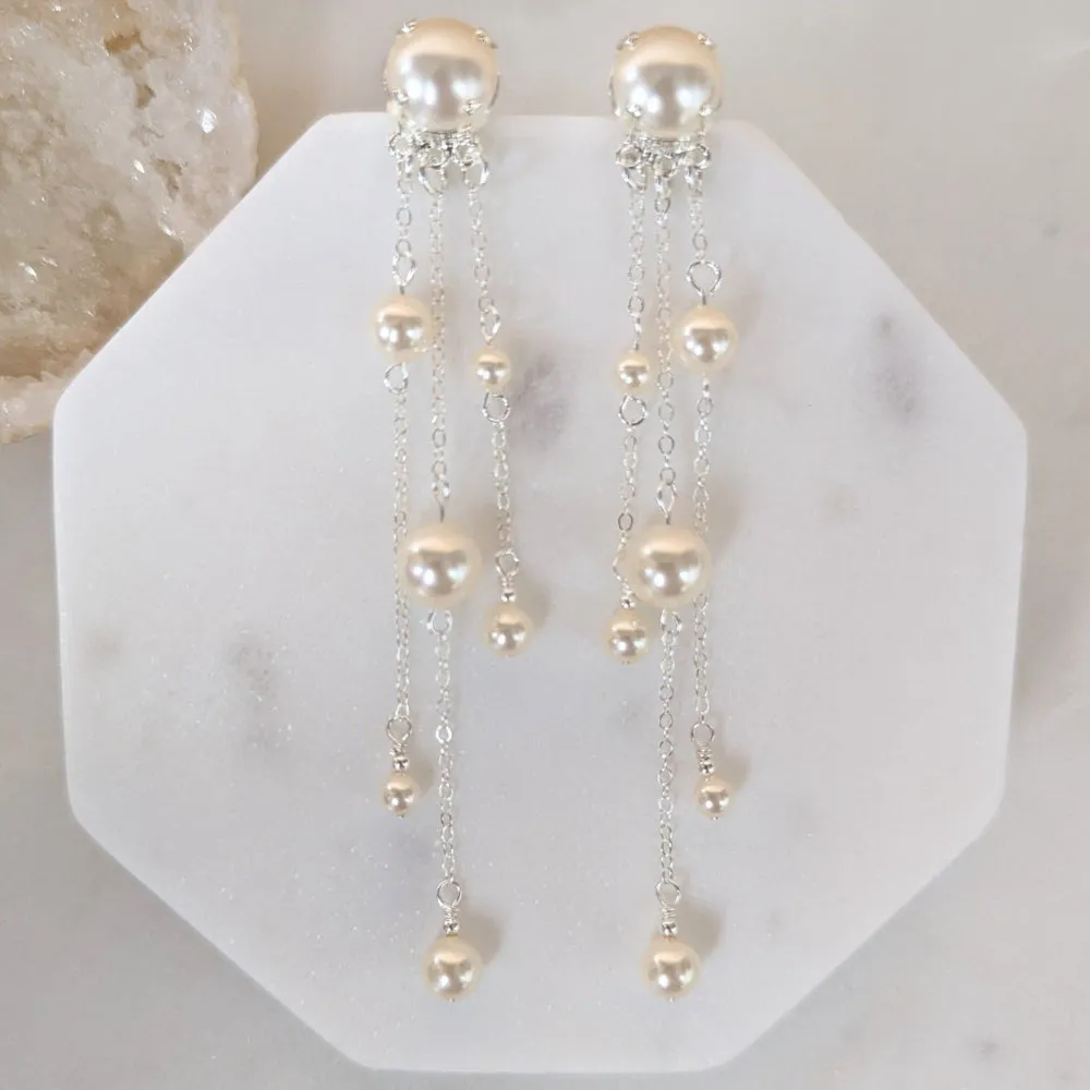 GLENN Pearl Drop Bridal Earrings