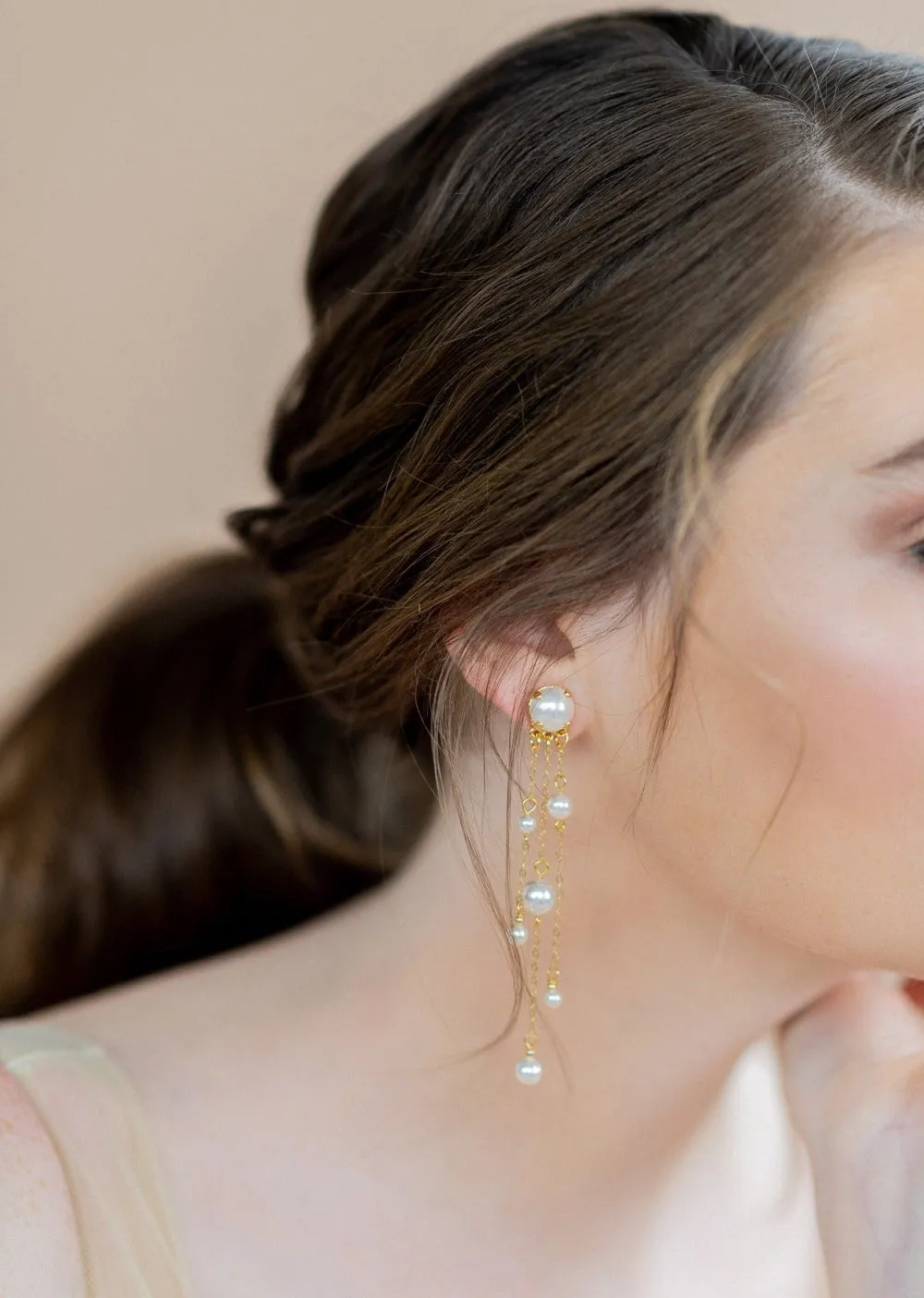 GLENN Pearl Drop Bridal Earrings