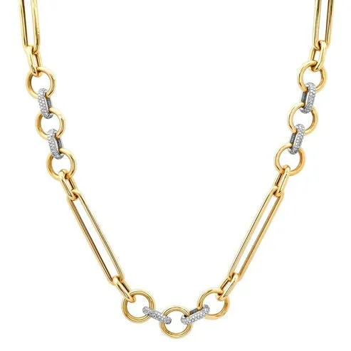 Graceful Clip Diamond Link Necklace