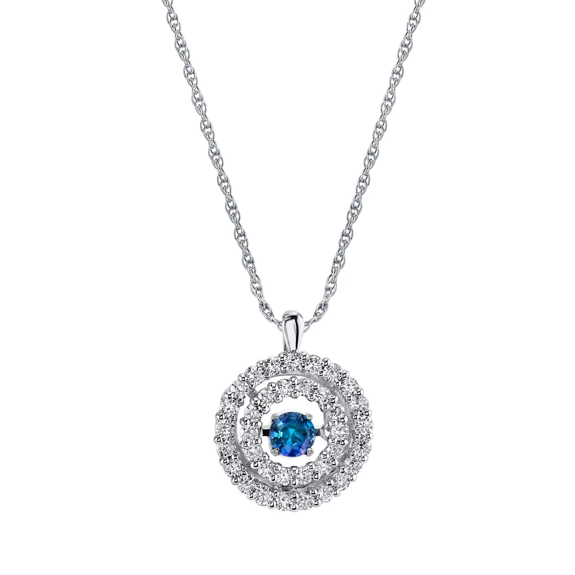 Graceful Moonlight - 14K White Gold Natural Alexandrite Pendant