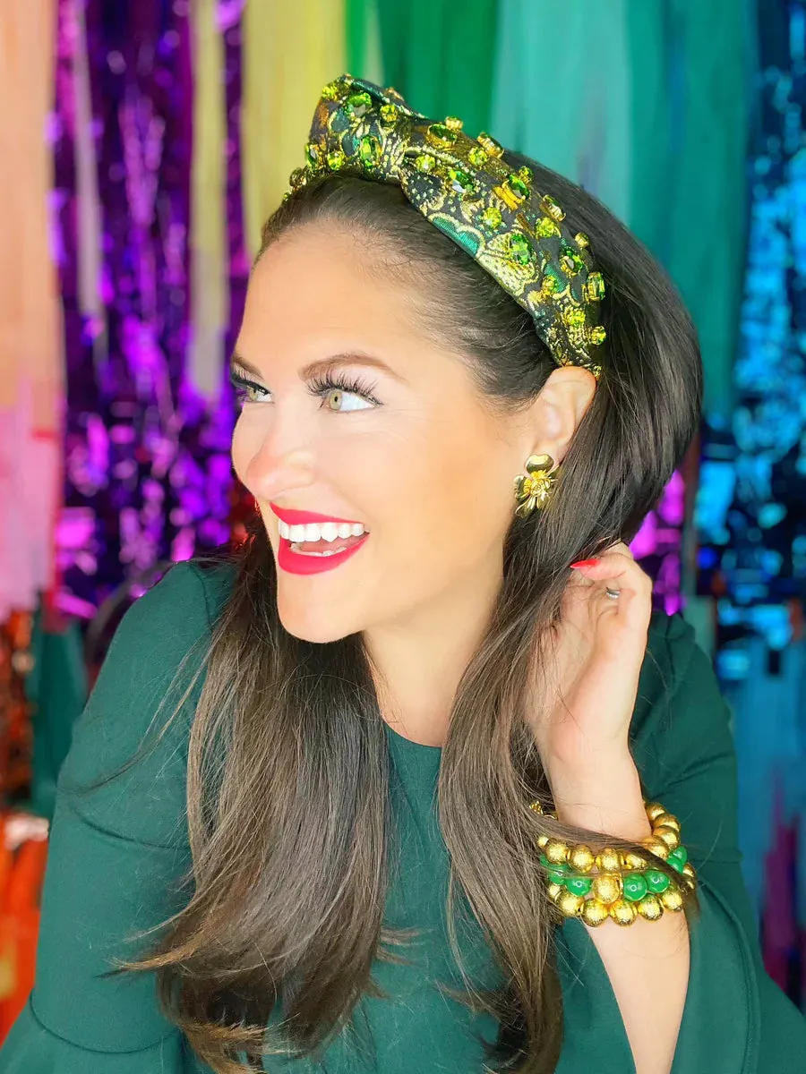 Green Brocade Headband