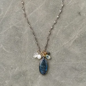 Labradorite and Gemstone Cluster Necklace