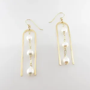 Large Arch Earring with Cascading Gemstones, 2 Variations