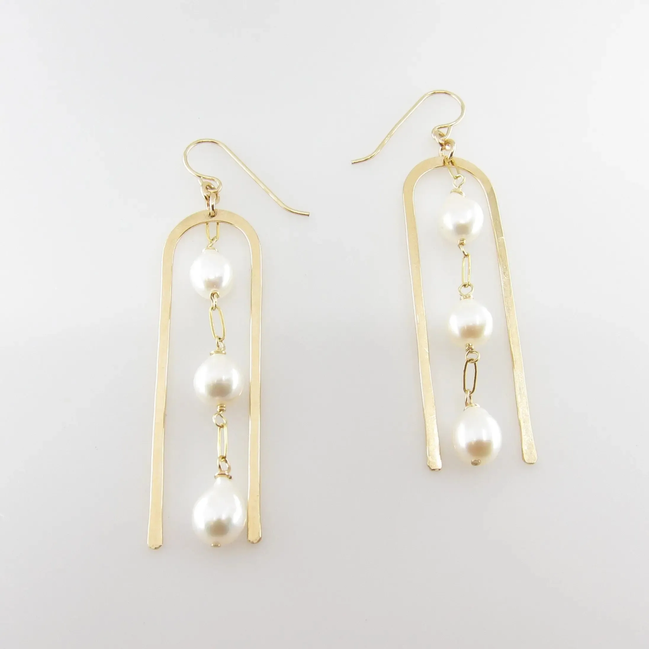 Large Arch Earring with Cascading Gemstones, 2 Variations