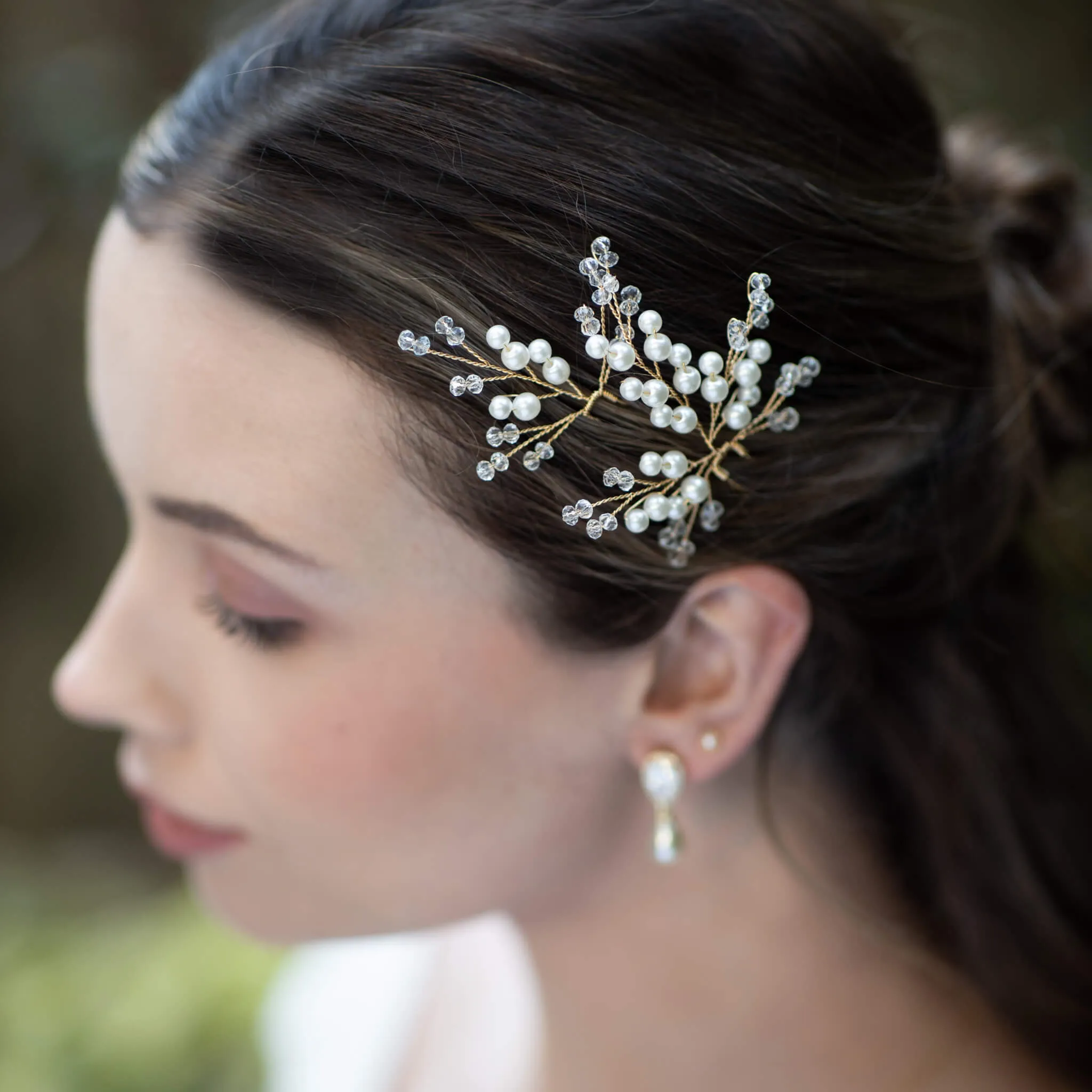 Mairéad, Pearl & Crystal Hair Pin Set