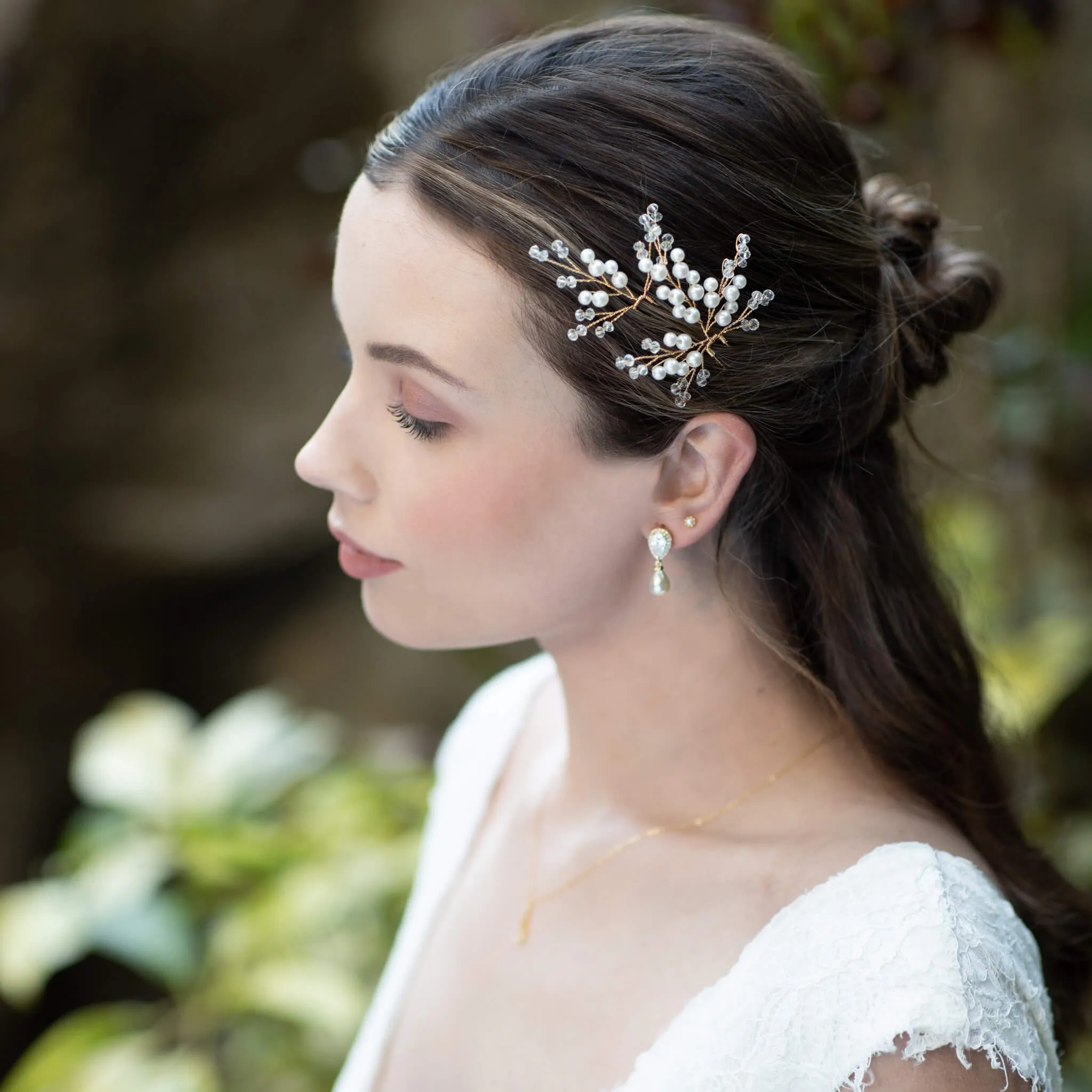 Mairéad, Pearl & Crystal Hair Pin Set