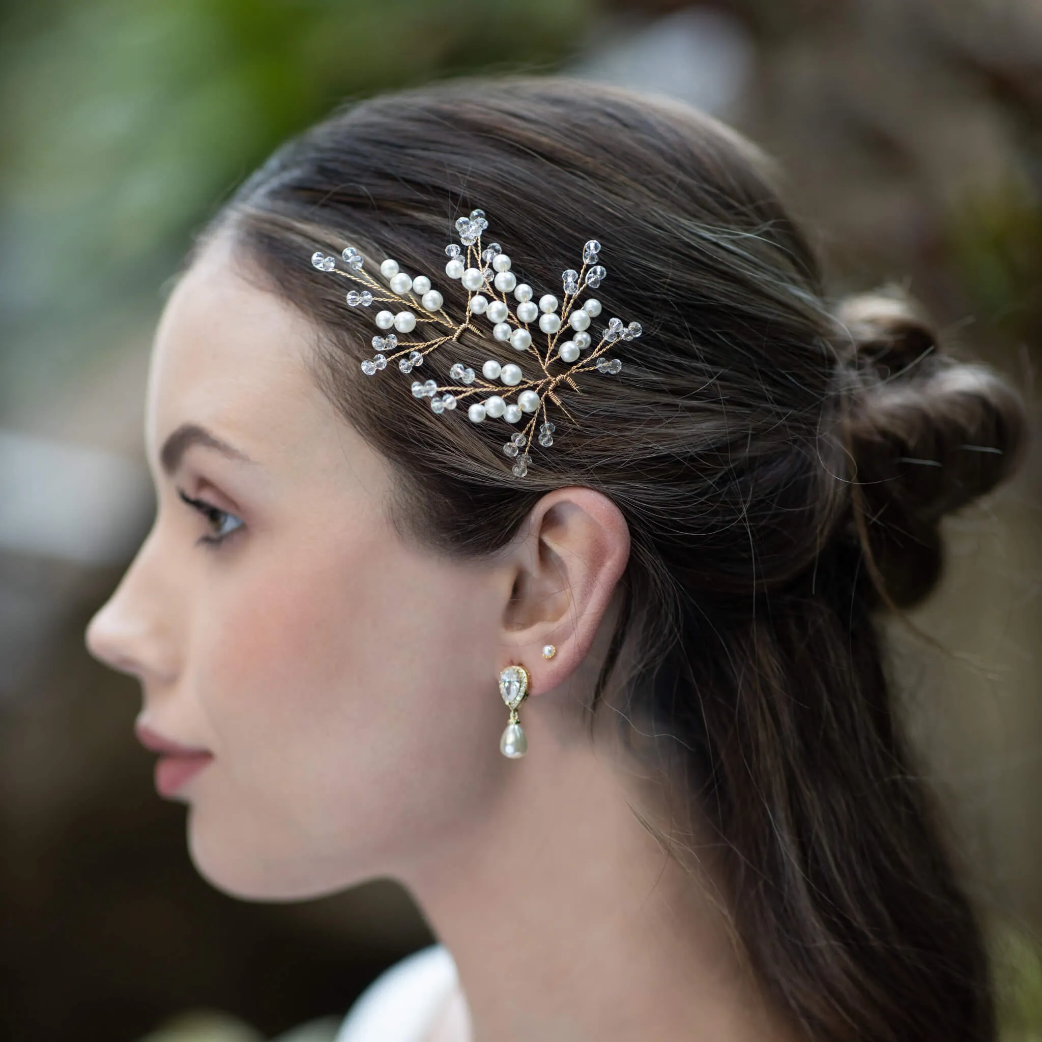 Mairéad, Pearl & Crystal Hair Pin Set