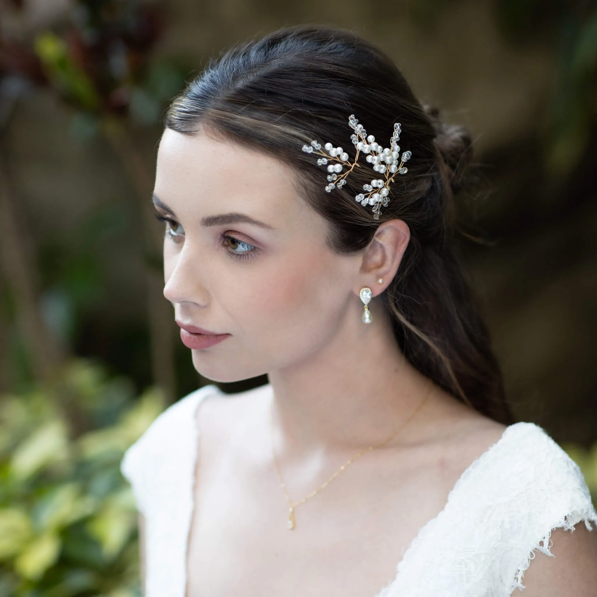 Mairéad, Pearl & Crystal Hair Pin Set