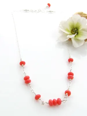 Mini Goddess (children) Simple Pink Coral Necklace