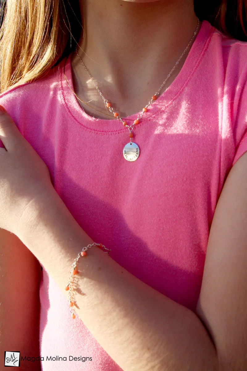 Mini Goddess (children) Tiny Pink Coral Bracelet