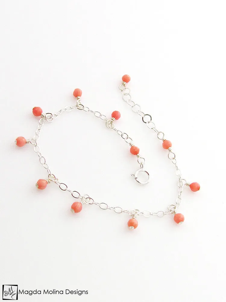 Mini Goddess (children) Tiny Pink Coral Bracelet