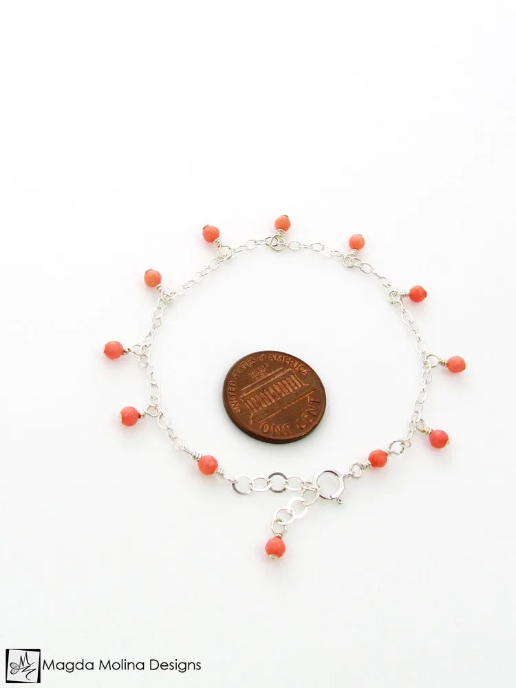 Mini Goddess (children) Tiny Pink Coral Bracelet