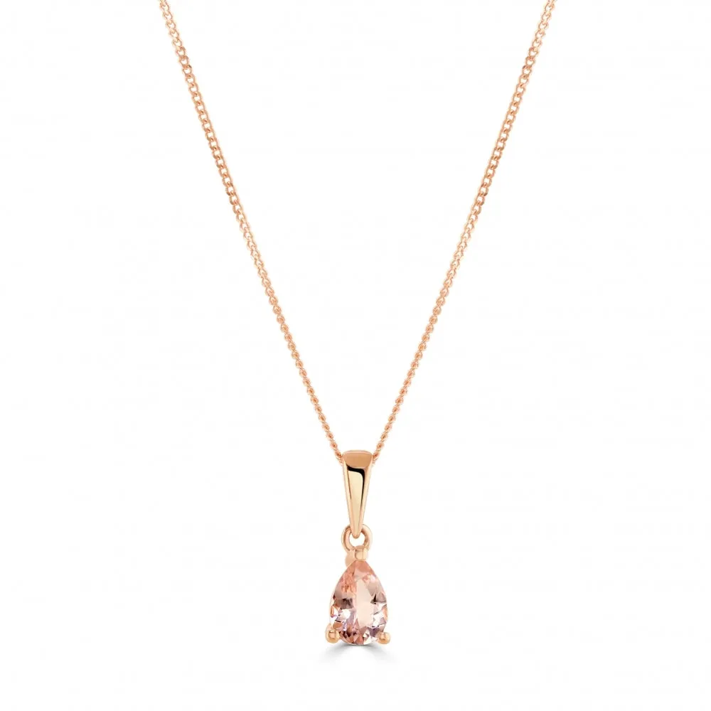 Pear Shaped Aquamarine Pendant - White Gold