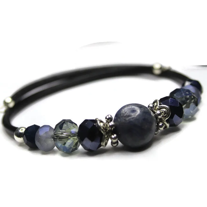 Wrap Bracelet & Earring Set - Blue Coral