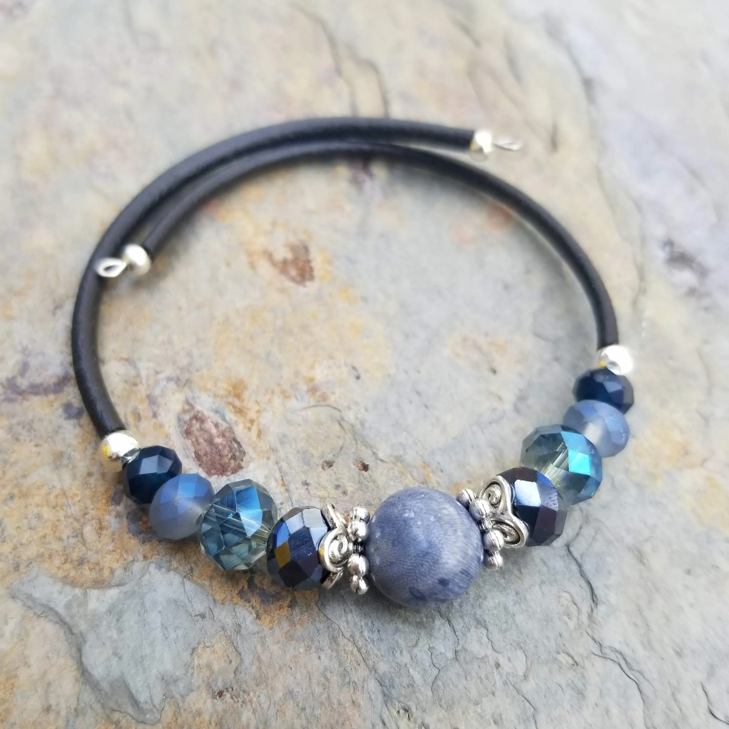 Wrap Bracelet - Blue Coral